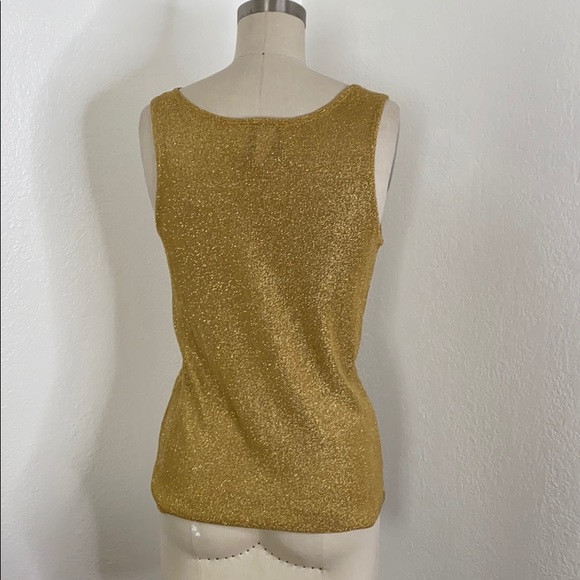 Vintage sparkly gold 90s Y2K tank top S - Picture 6 of 7